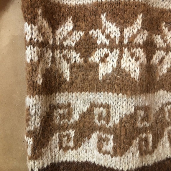 Handmade Bolivian Alpaca Wool Sweater Traditional Andean Folk Knit Pullover - Picture 8 of 12